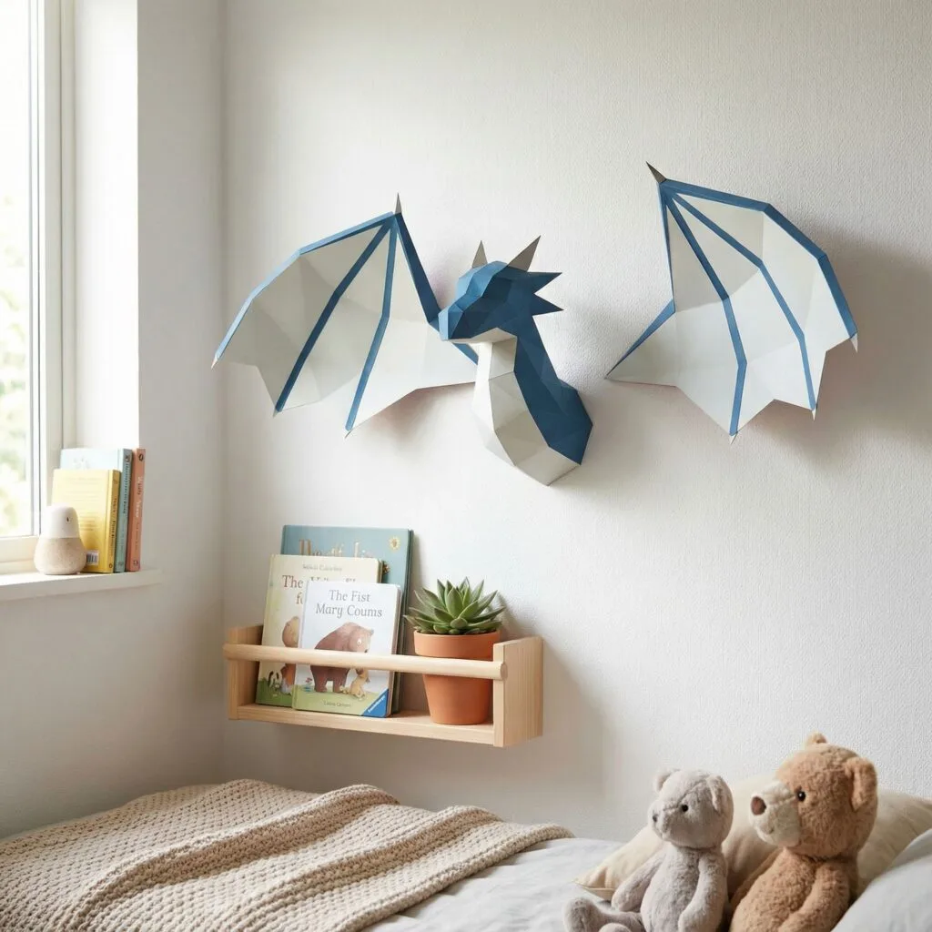 Papercraft Drachenkopf aus Papier – Origami 3D