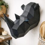 Papercraft de tête de rhinocéros en origami 3D