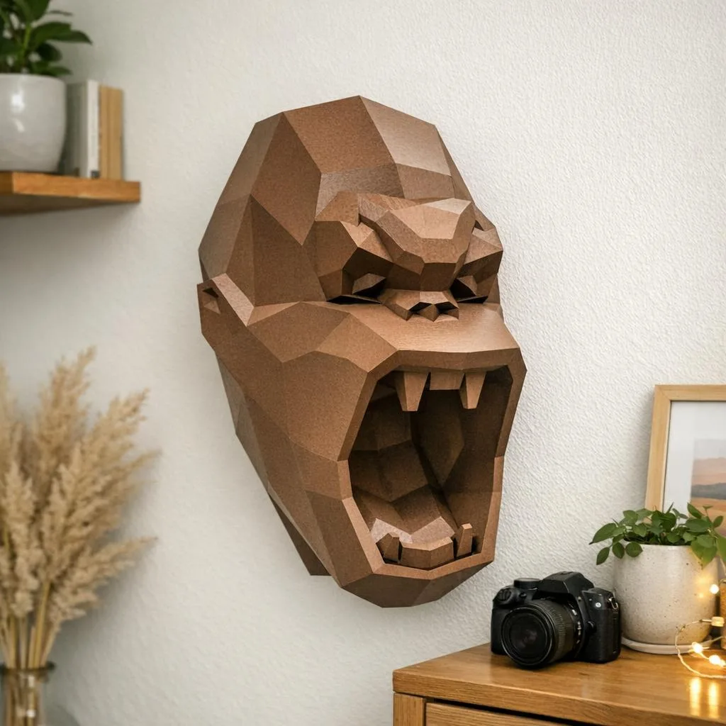 Royal Monkey Head 3D Origami Papercraft