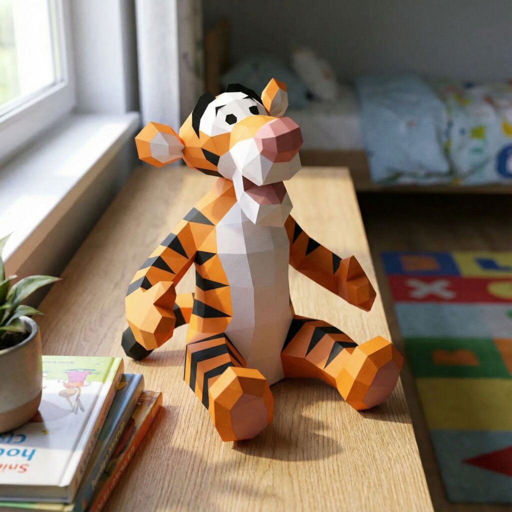 Papercraft do Tigrão em origami 3D