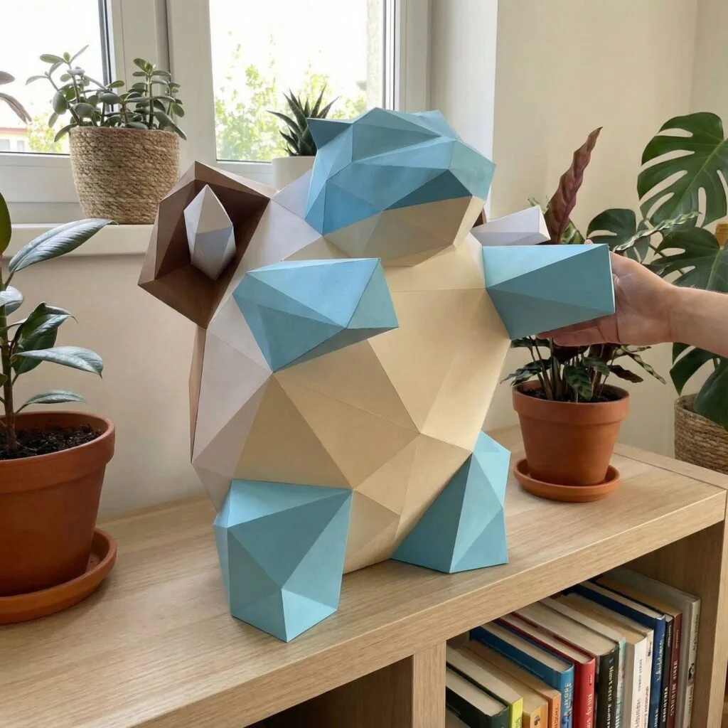 Origami 3D Tortank Pokémon papercraft