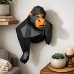 Papercraft de trophée gorille en origami