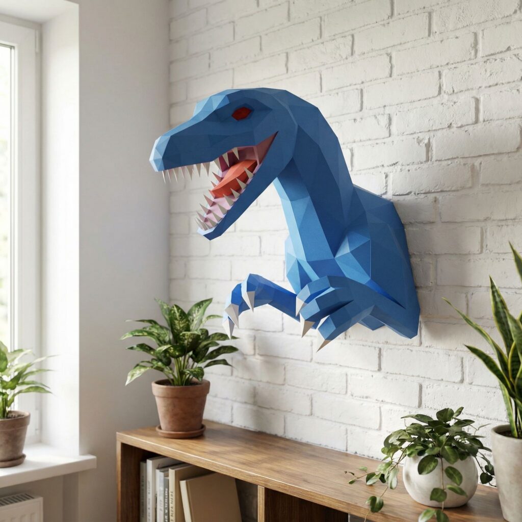 Papercraft de vélociraptor en origami