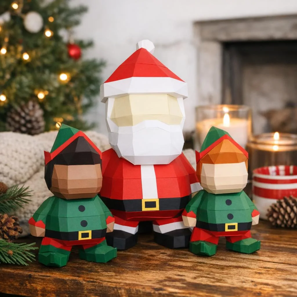 Papercraft Weihnachtsdekoration aus Origami