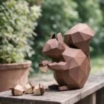 Eekhoorn Origami 3D met opgerichte staart, weergave 2