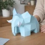 Papercraft di elefante carino in origami 3D