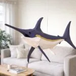 Papercraft de pez espada en origami