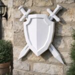 Papercraft de espada e escudo em origami 3D