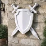 Papercraft de espada e escudo em origami 3D