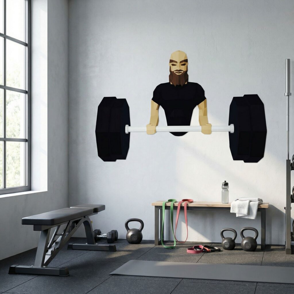 Papercraft d'homme musclé en origami 3D