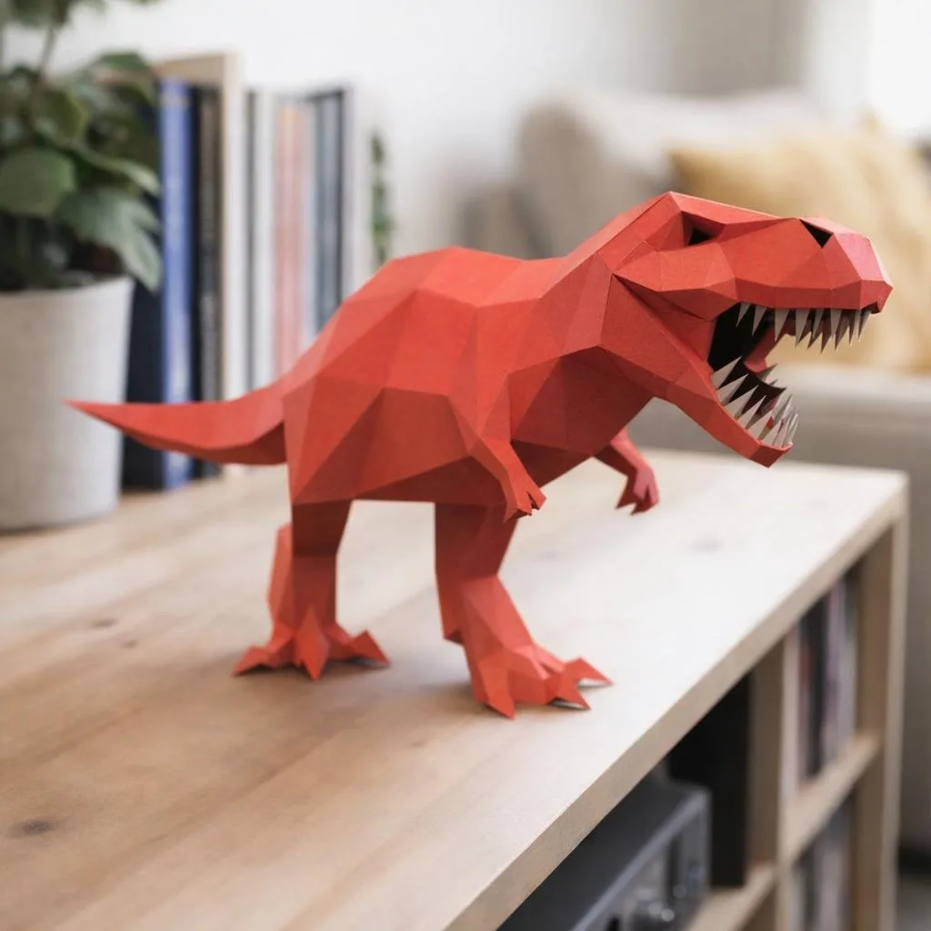 Papercraft Dinosaur T‑Rex Tyrannosaurus 3D Origami Paper