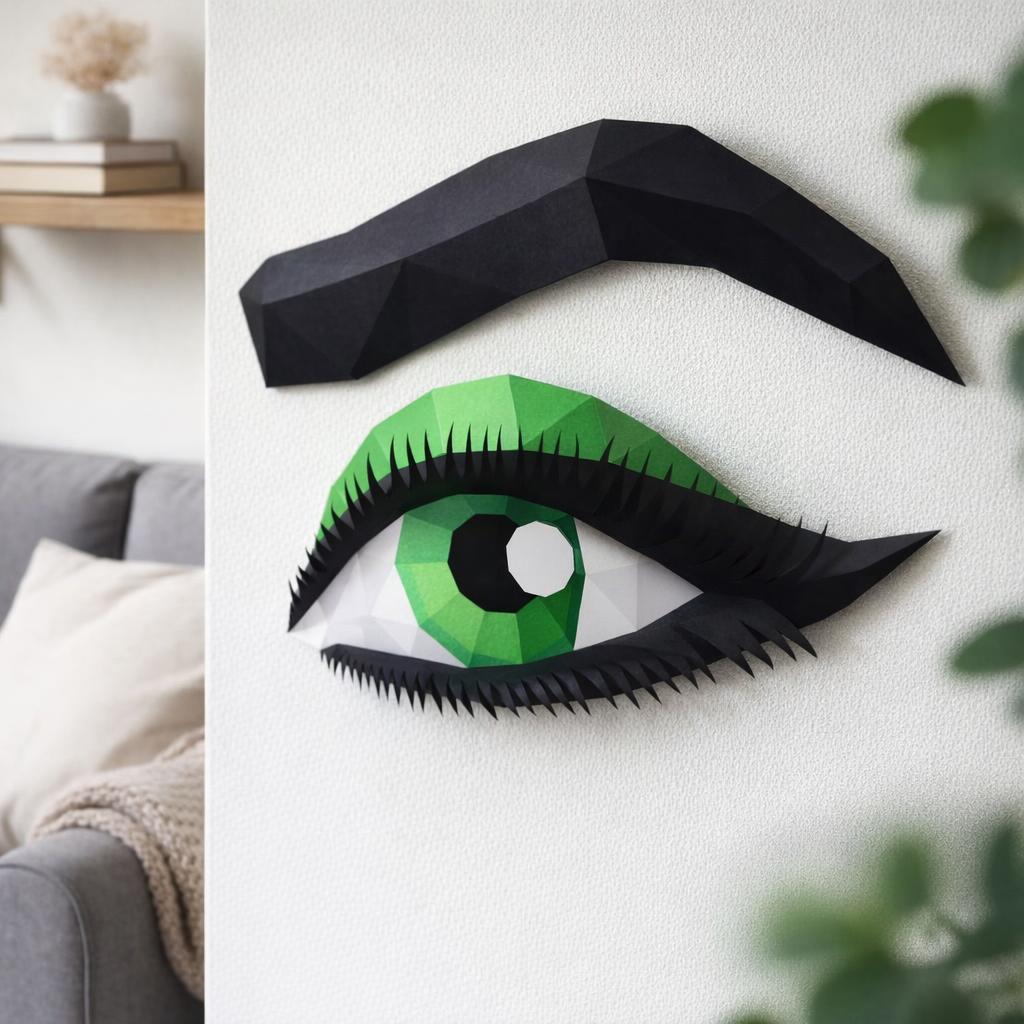 Papercraft d'œil smokey en origami 3D