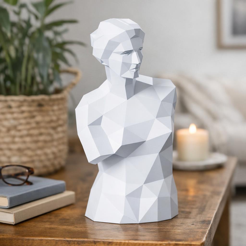 Papercraft de coeur tatoué en cadre en origami 3D