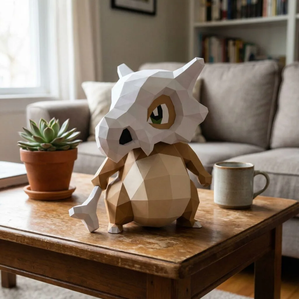 Papercraft de Cubone Pokémon en origami