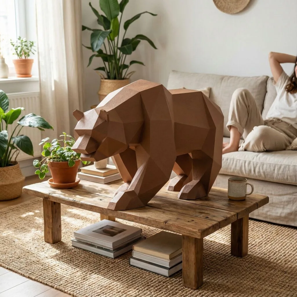 Papercraft Braunbär als Origami