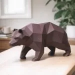 Papercraft d'ours en origami 3D, vue 2