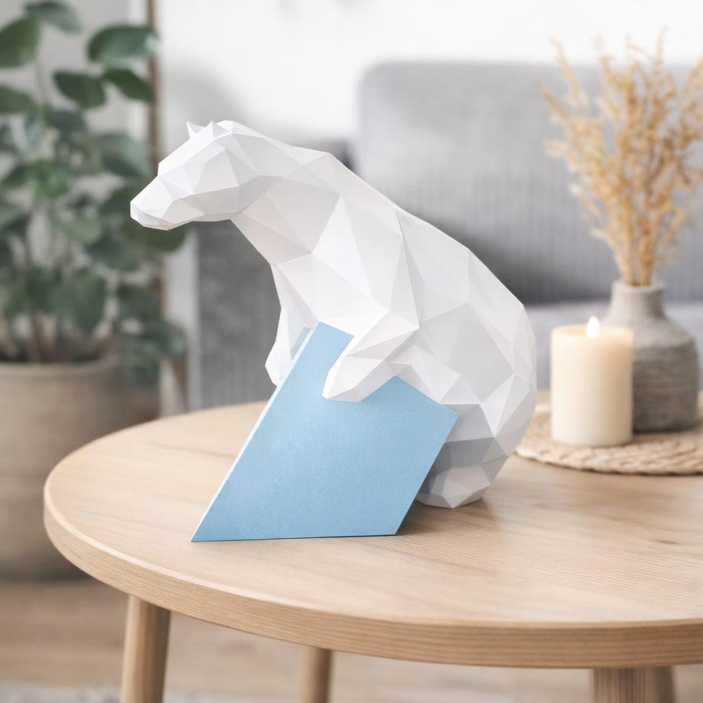 Papercraft d'otarie en origami 3D