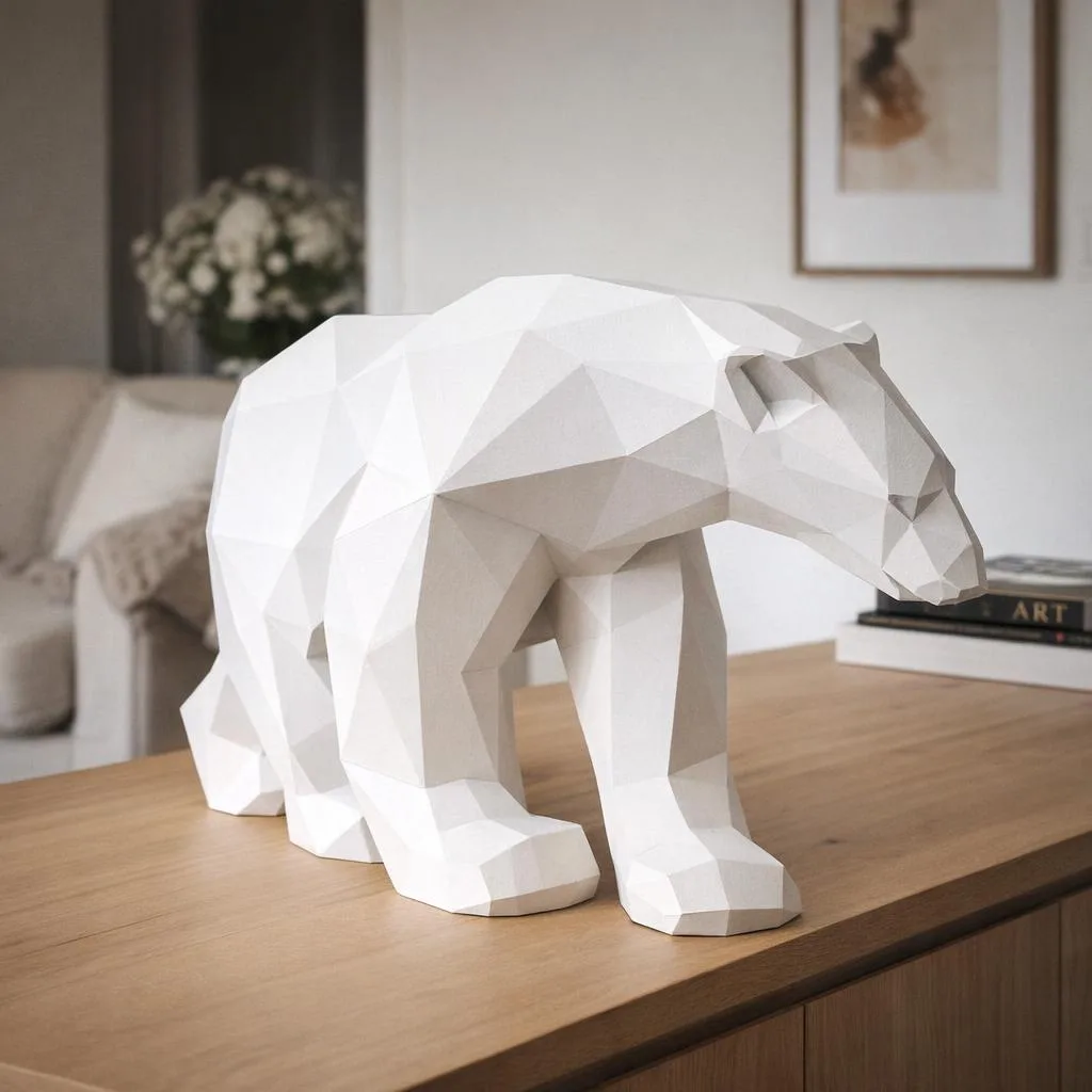 Papercraft-Eisbär als 3D-Origami