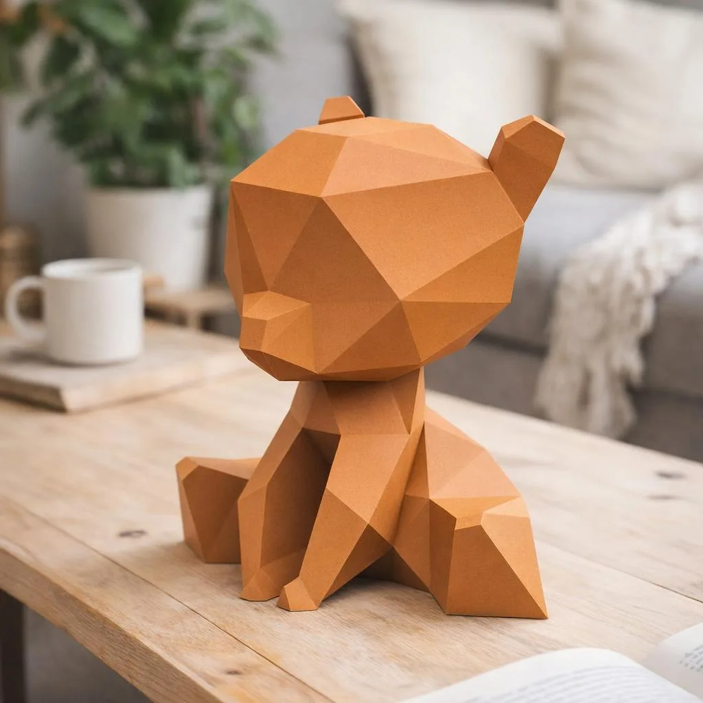 Papercraft de ursinho em origami 3D