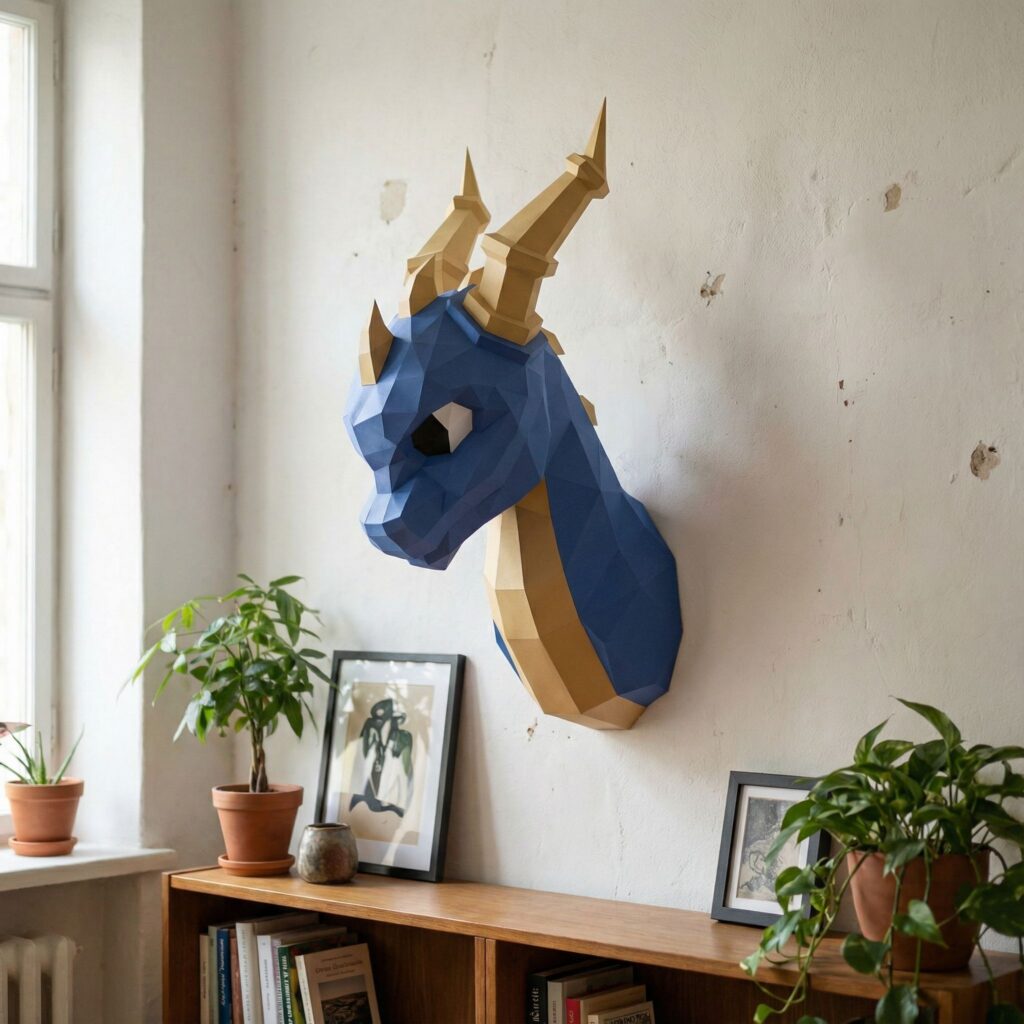 Papercraft dragon en origami 3D