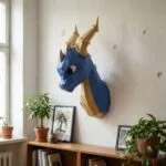 Blauwe draak papercraft, weergave 2