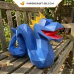 Papercraft dragon serpent en origami 3D