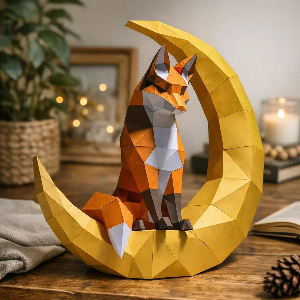 Lunar Fox Origami Papercraft