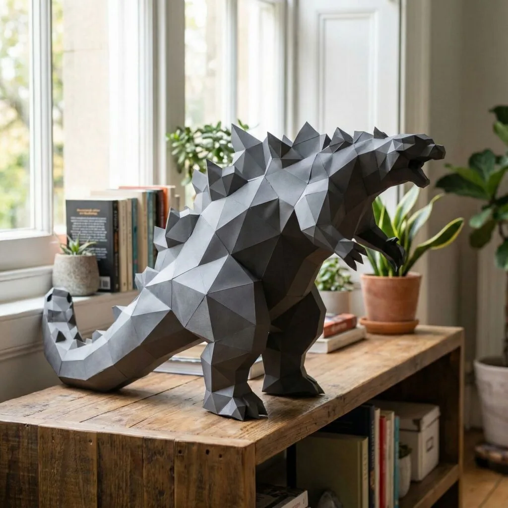 Papercraft Godzilla als 3D-Origami