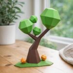 Papercraft gratuit d'arbre aux pommes en origami