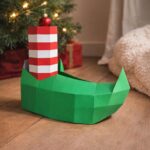 Papercraft gratuit de chausson de lutin en origami 3D
