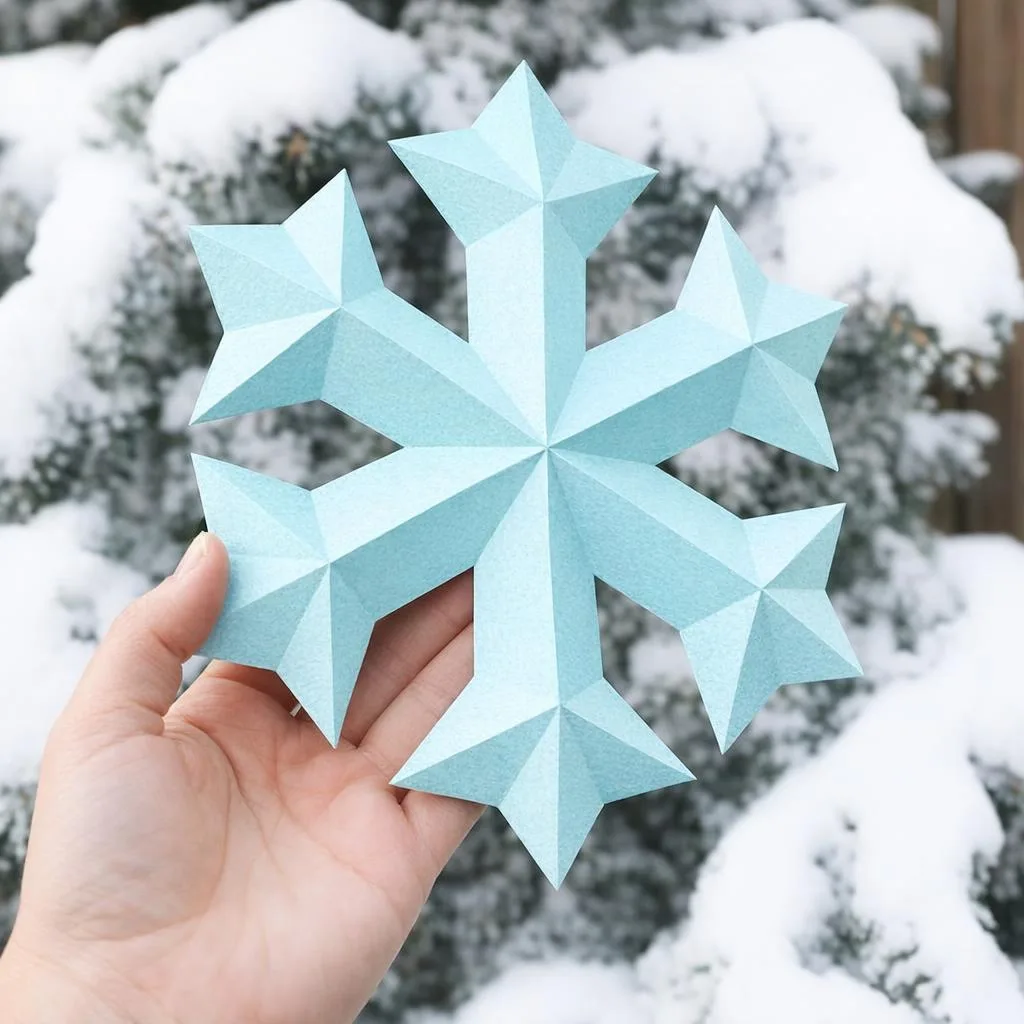 Papercraft gratis de copo de nieve en origami