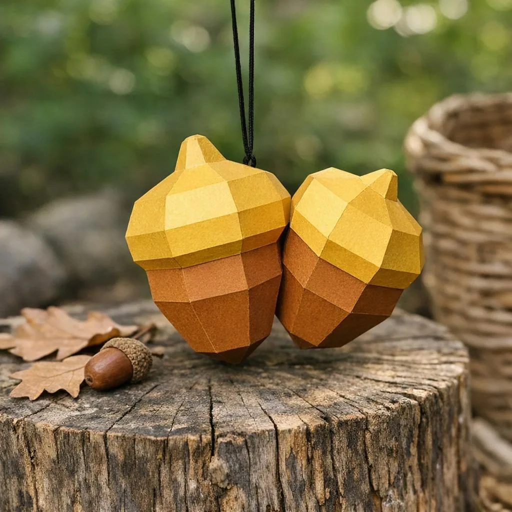 Papercraft gratuit de glands en origami 3D