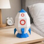 Papercraft gratuit de lampe fusée en origami 3D