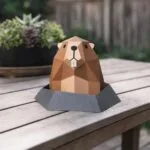 Papercraft gratuit de marmotte en origami 3D