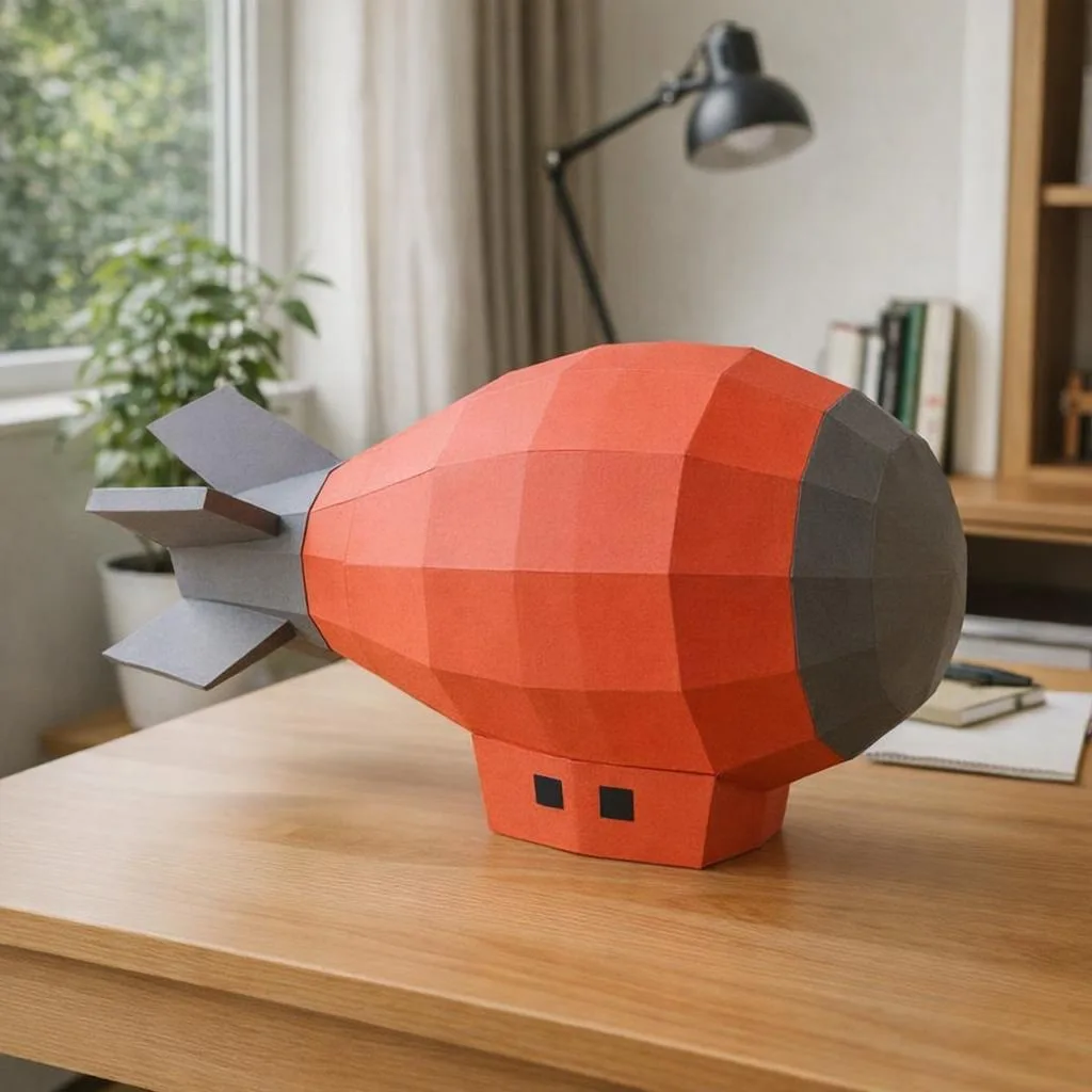 Papercraft gratuit dirigeable gratuit en origami 3D