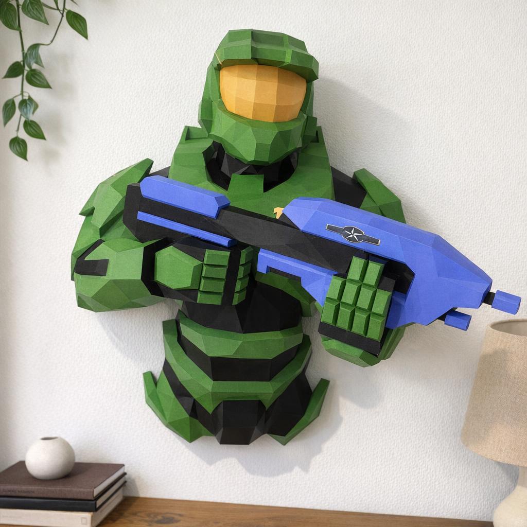 Papercraft Halo Jefe Maestro en origami 3D