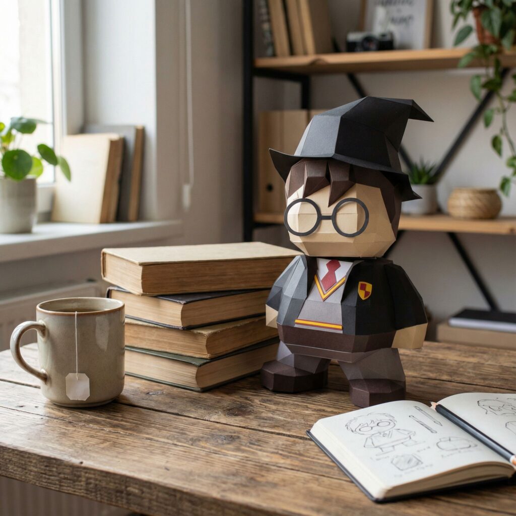 Papercraft chat Munchkin debout en origami