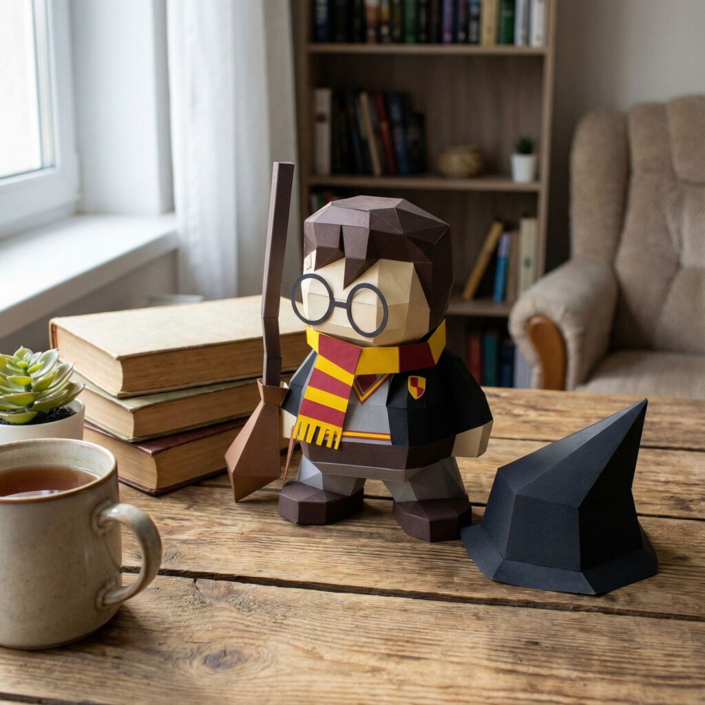 Papercraft gnome de Noël en origami