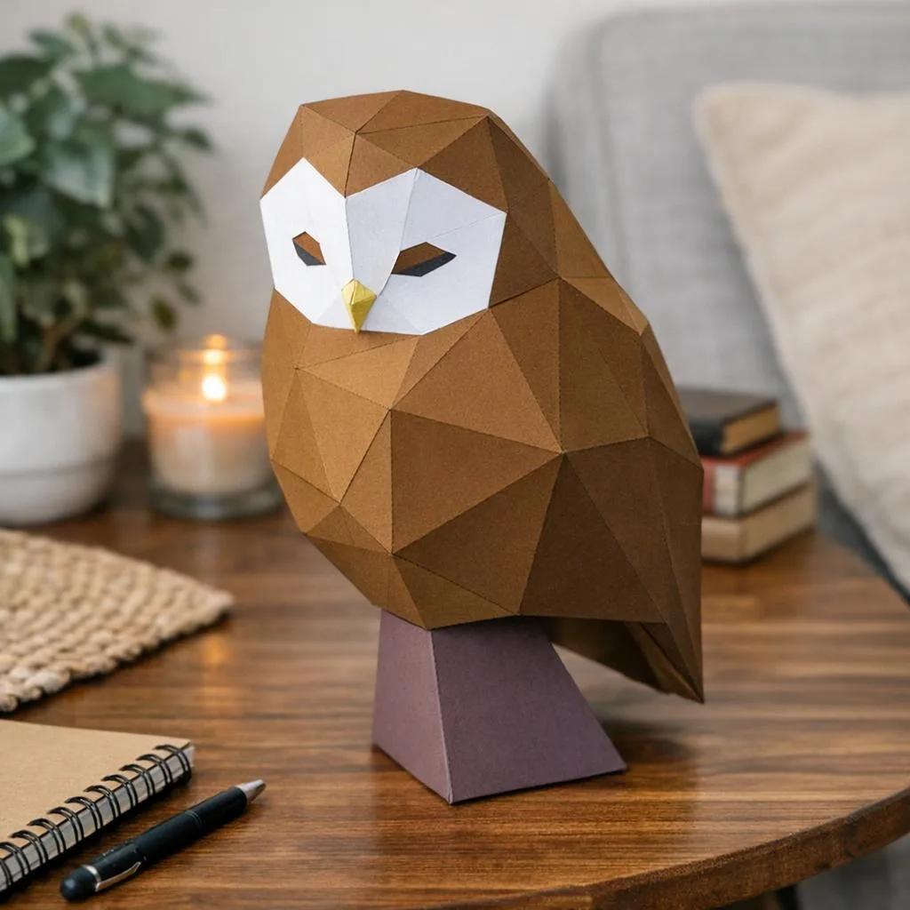 Papercraft Eule als 3D-Origami