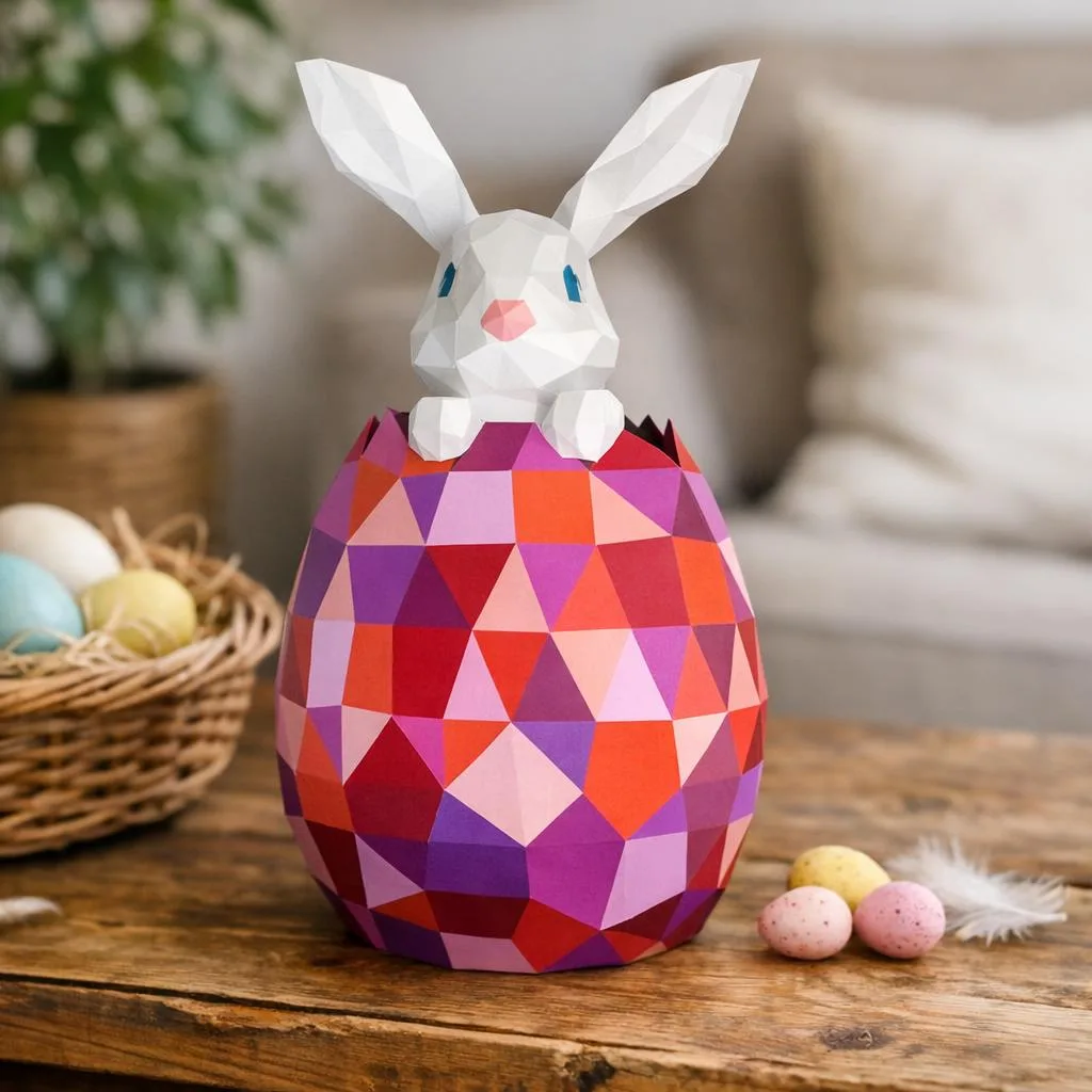 Papercraft Osterhase Origami 3D