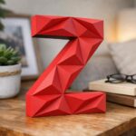 Papercraft lettre Z en origami 3D