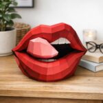 Papercraft lèvres Rolling Stones en origami 3D