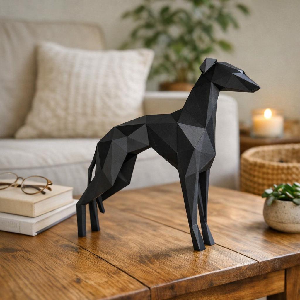 Standing Italian Greyhound 3D Origami Papercraft Standing Italian Greyhound 3D Origami Papercraft