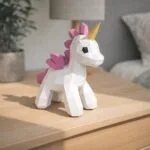 Papercraft licorne rose mignonne en origami 3D