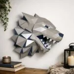 Stark-wolf papercraft in 3D-origami, weergave 2