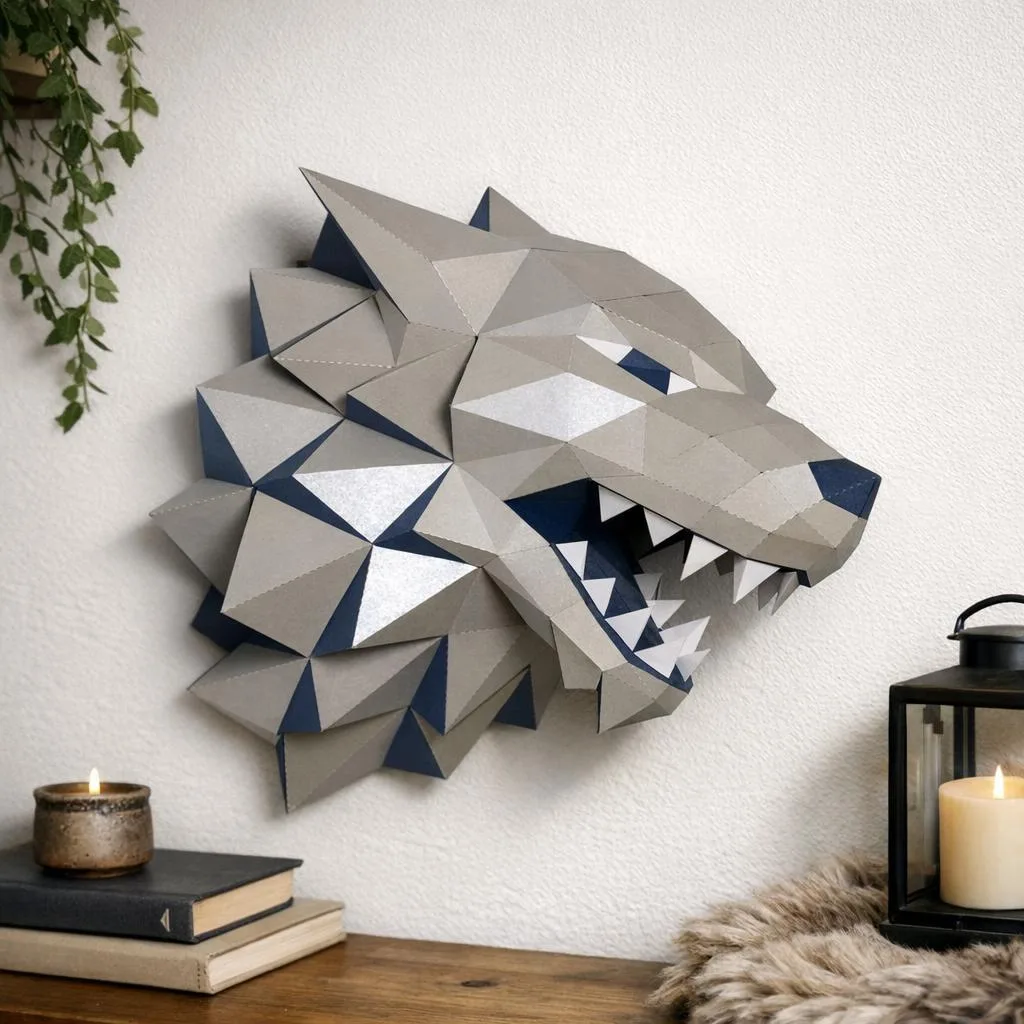 Papercraft lupo Stark di Game of Thrones in origami 3D