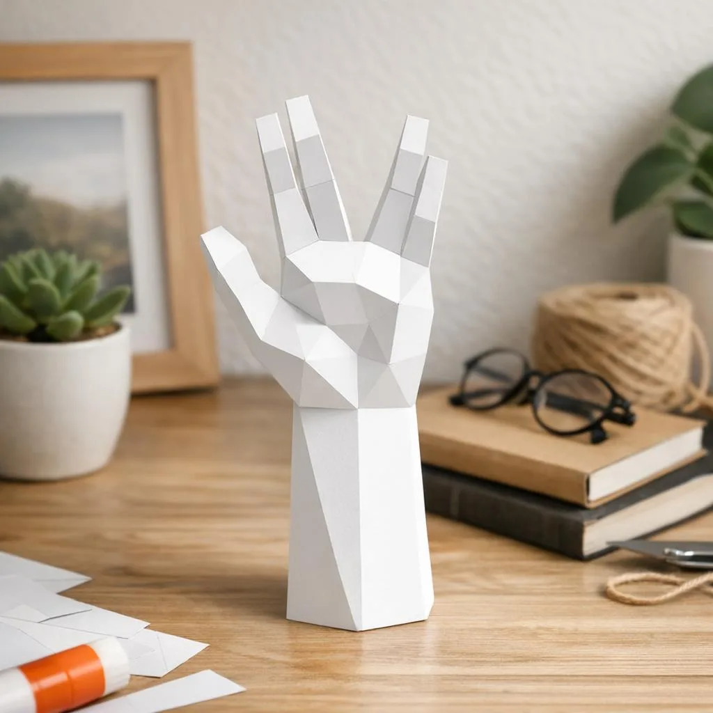 3D Origami Papercraft Hand