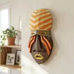 Papercraft Afrikaans masker in 3D-origami, weergave 2