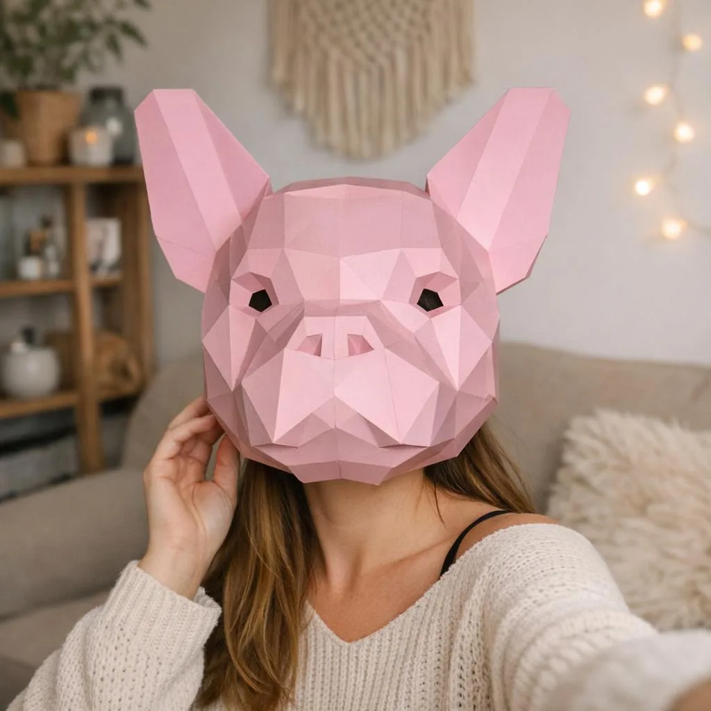 Papercraft Origami-Bulldoggenmaske