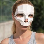 Papercraft máscara de calavera en origami 3D